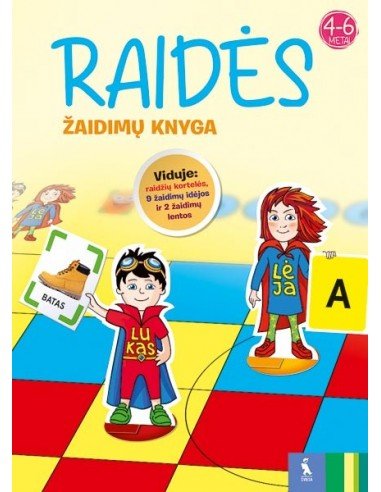 Raidės. Žaidimų knyga. 4-6 metų vaikams